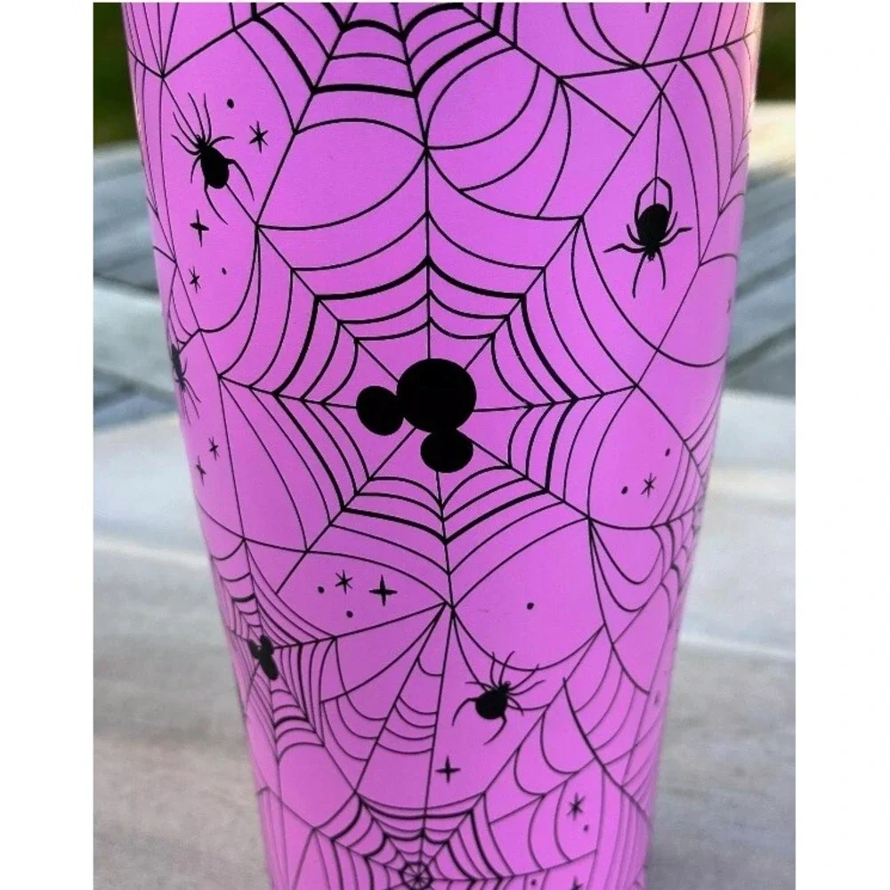 DISNEY HALLOWEEN MICKEY MOUSE TUMBLER  Spider Web Tumbler Mickey Ears  Pink New